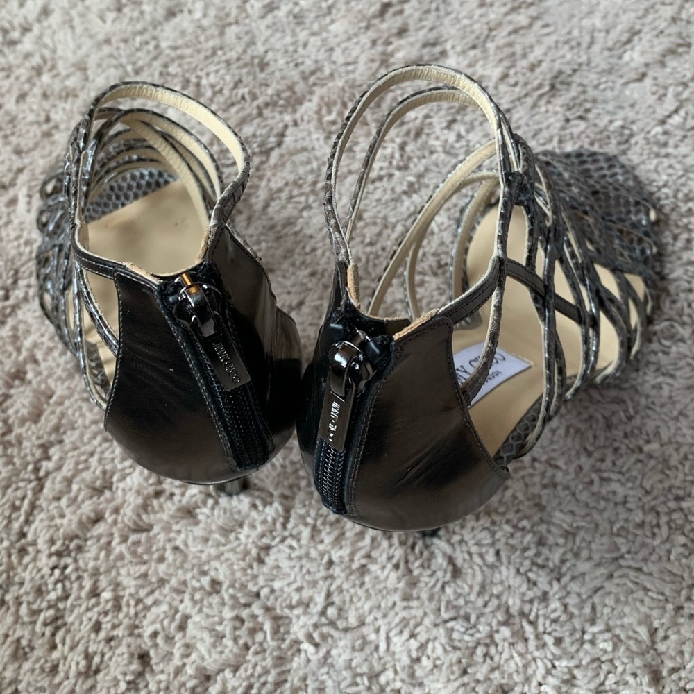 Jimmy Choo Python 4” Strappy Heels Size 37.5 (Us … - image 3